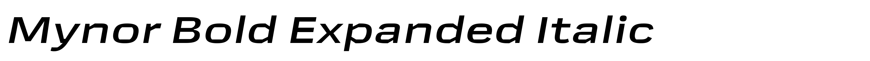 Mynor Bold Expanded Italic
